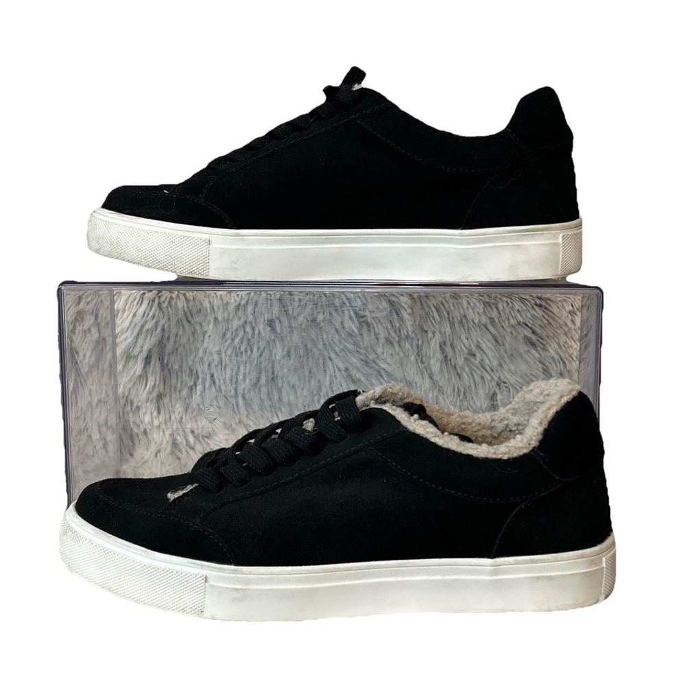 Birdies Cardinal Suede Faux Shearling Casual Sneakers Womens 10 Black‎ Low Top